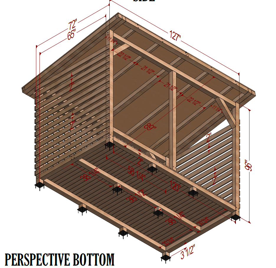 6x10 Firewood Shed Plans - DIY Wood Shed Plans - Easy To Build Firewood Storage - Instant Download PDF