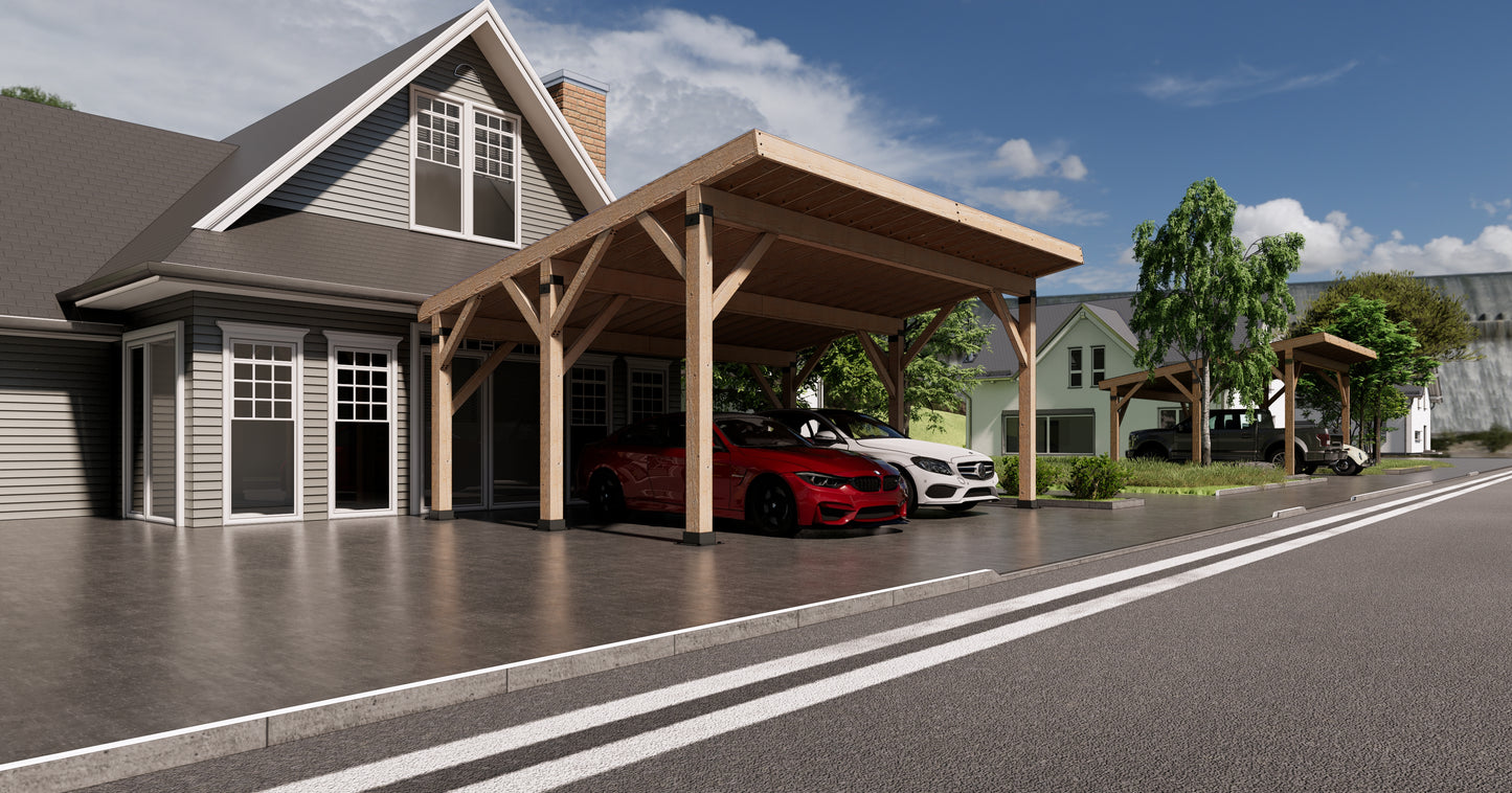 20x24 wooden car garage plans with Permit files, PDF architectural build plans