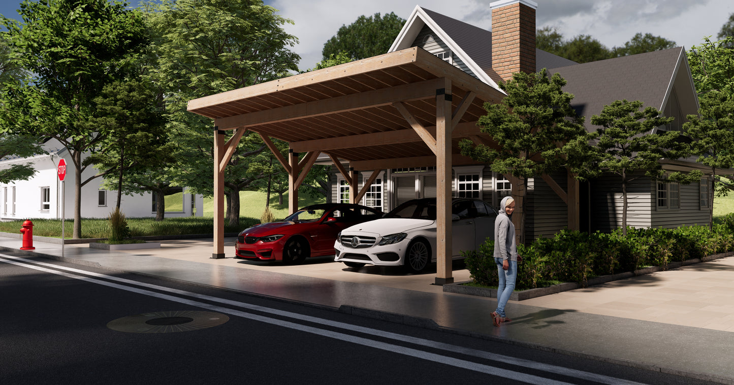 20x24 wooden car garage plans with Permit files, PDF architectural build plans