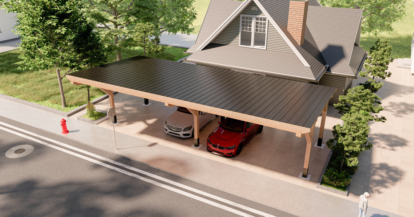 How to Build a 20x40 ft Carport with a Sloping Roof: DIY Woodworking Plan