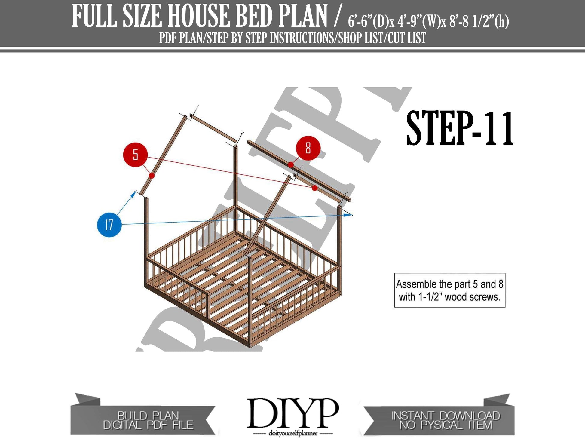 Craft a Full Size Montessori Bed Frame with Ease | DIY Plan with Parts List, Shopping Guide, and Animation