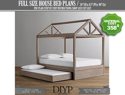Full Size House Bed Plan