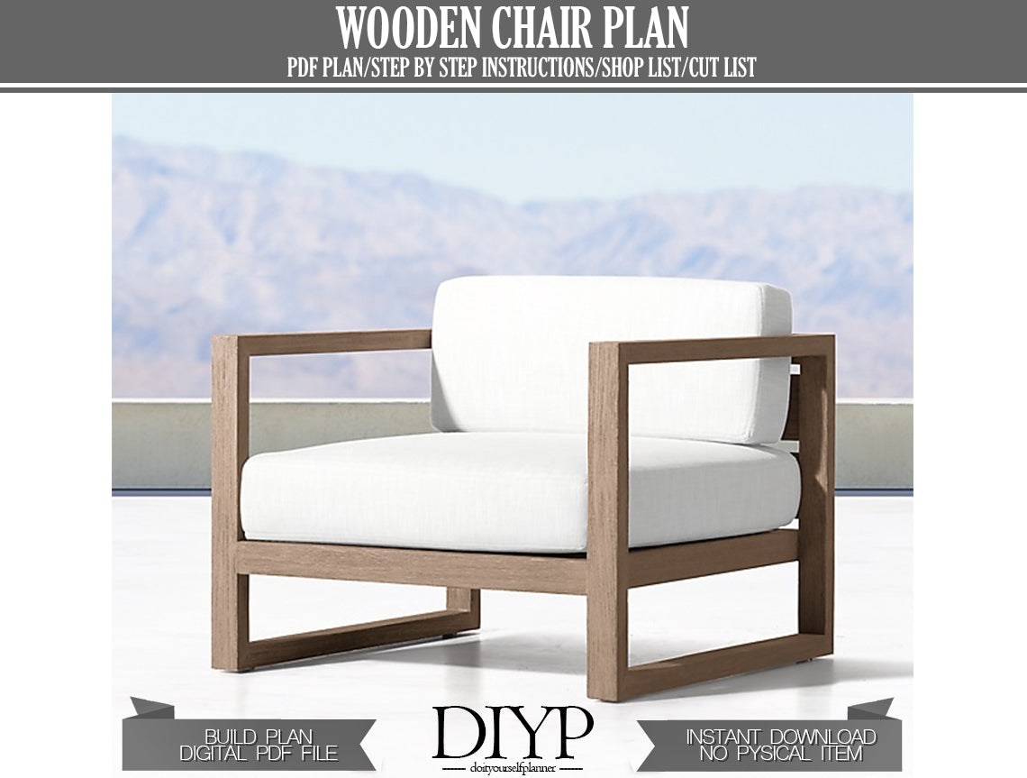Wooden Chair plan, PDF chair plans, Woodworking plans for chair