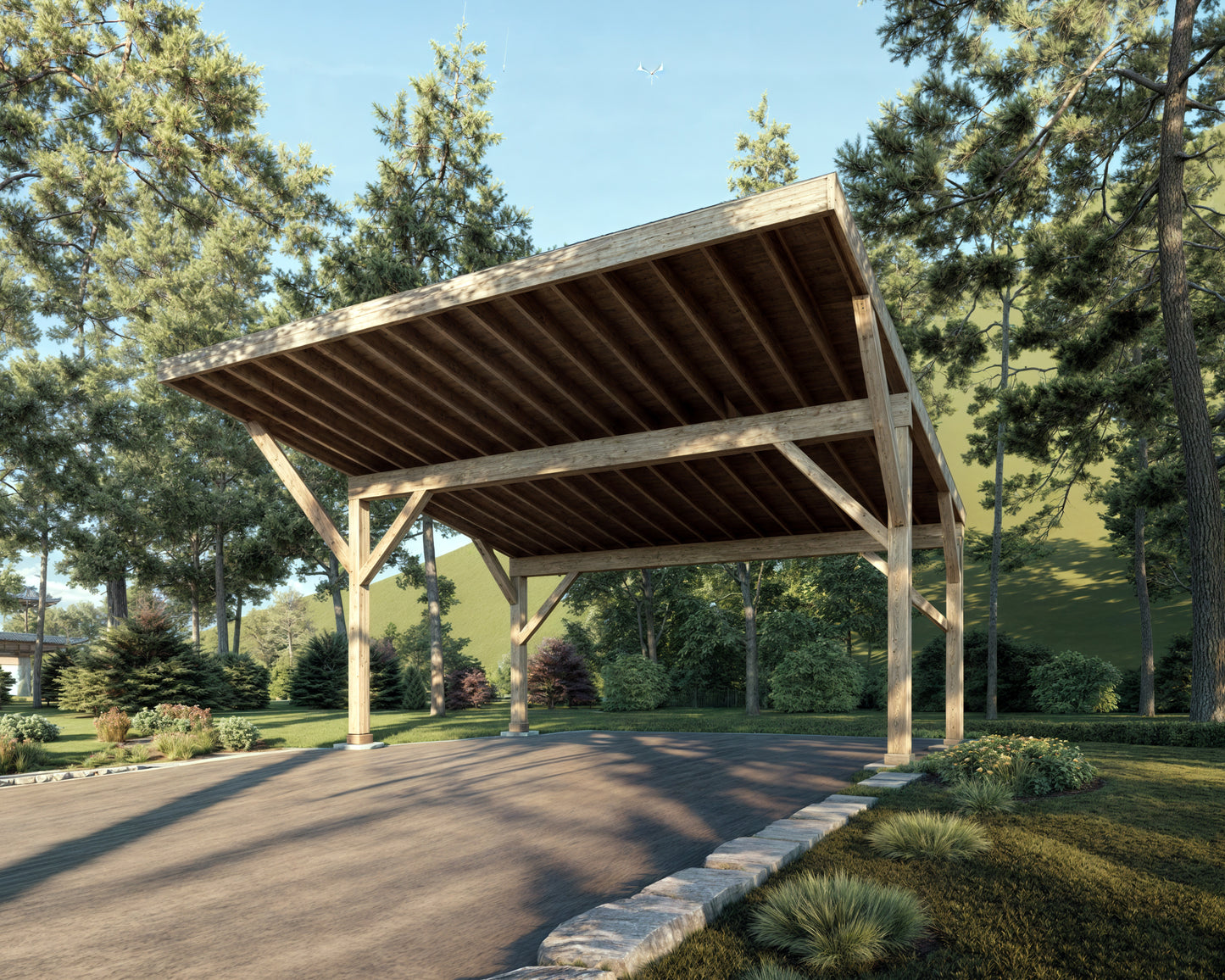 DIY Wood Carport Plans - 20x22 Single Slope Roof - Instant Download - Construction Animation Included