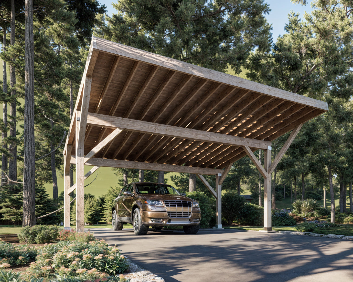 DIY Wood Carport Plans - 20x22 Single Slope Roof - Instant Download - Construction Animation Included