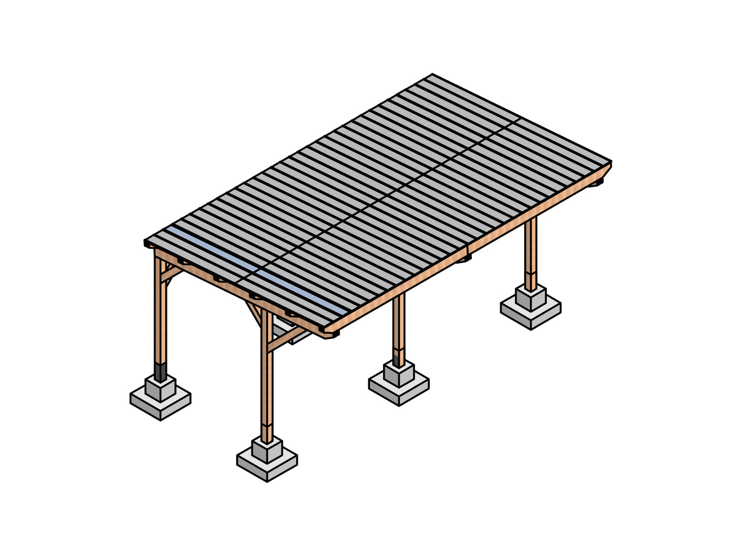 20x30 Carport Plans | DIY Wood Carport Building Guide | Large Timber Frame Garage | Outdoor Shelter | Heavy Duty 8x8 Post Construction Plans