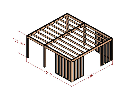 18x20 Lean To Pergola Plans - DIY Woodworking Project with Construction Animation, Shopping List & Cut List