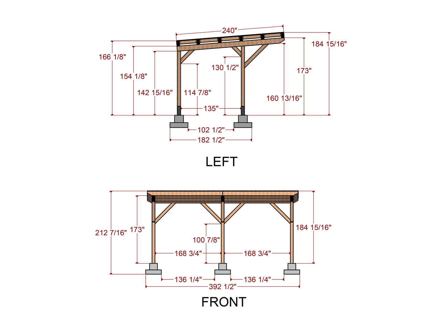 20x30 Carport Plans | DIY Wood Carport Building Guide | Large Timber Frame Garage | Outdoor Shelter | Heavy Duty 8x8 Post Construction Plans