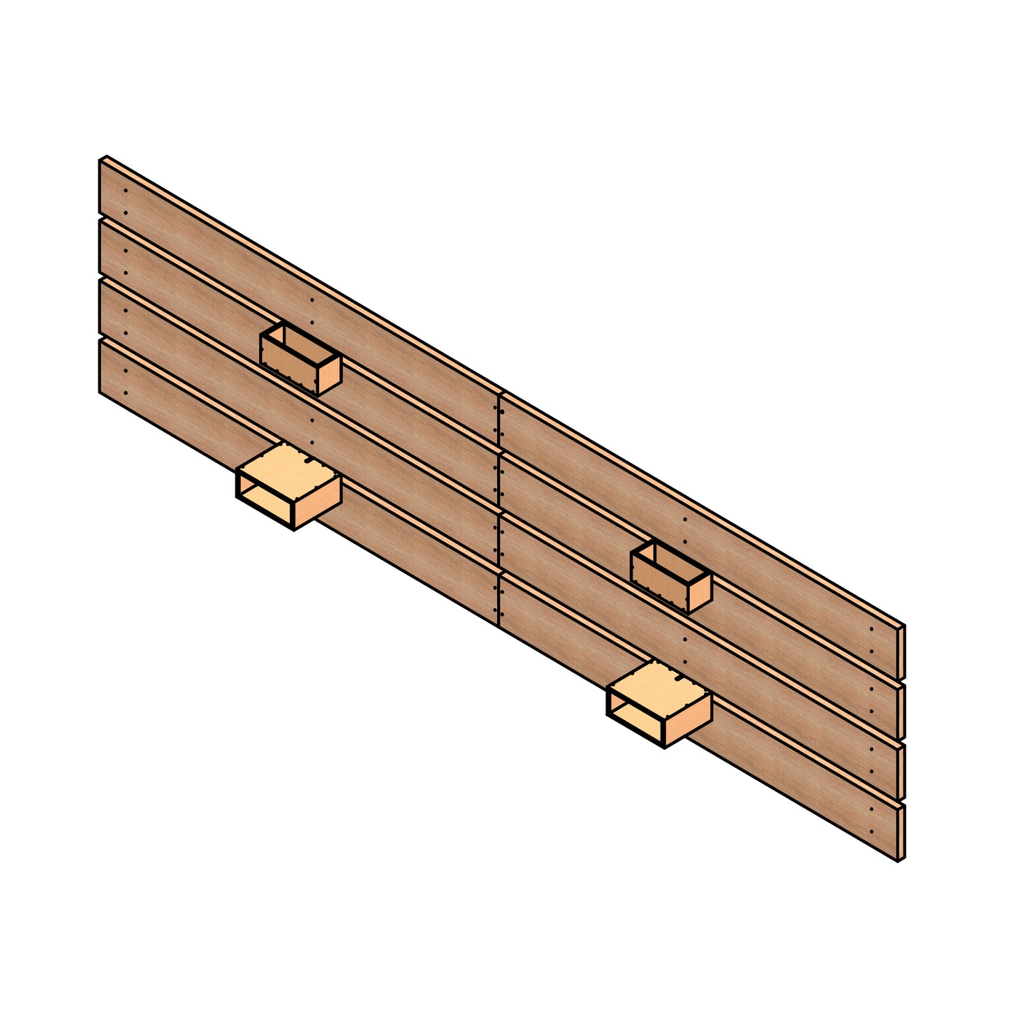 DIY Headboard Plans with Nightstands, Storage - All Bed Sizes (Full, Twin, Queen, King), 166x48 Inch - Digital Download PDF