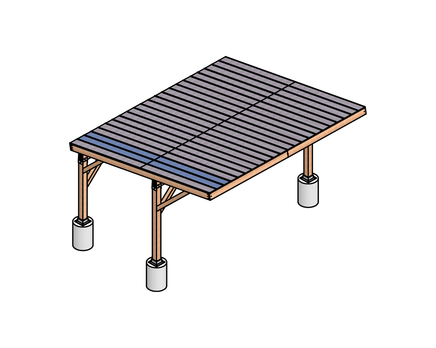 DIY Wood Carport Plans - 20x22 Single Slope Roof - Instant Download - Construction Animation Included