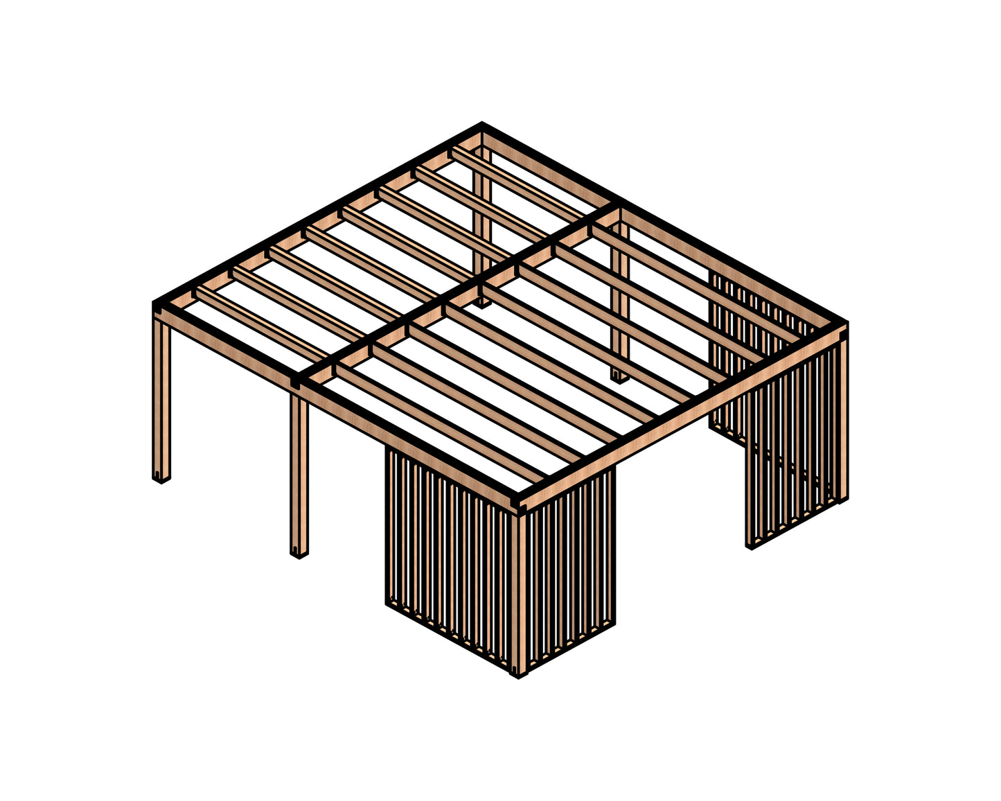 18x20 Lean To Pergola Plans - DIY Woodworking Project with Construction Animation, Shopping List & Cut List