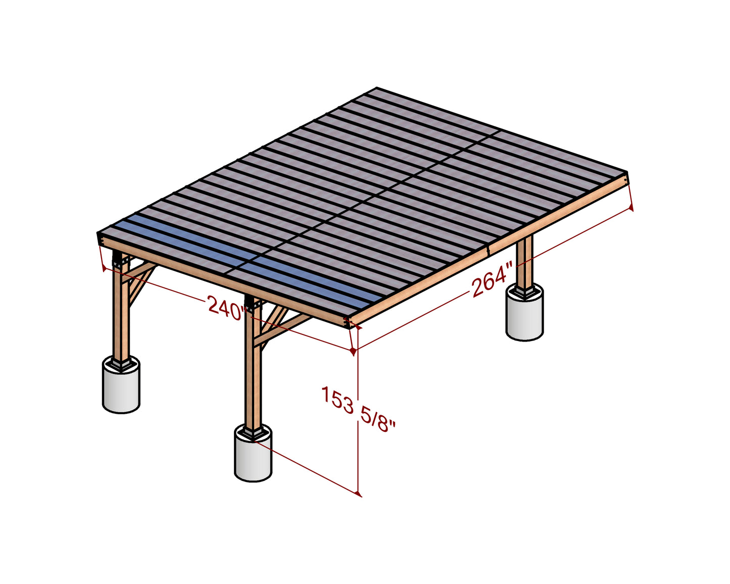 DIY Wood Carport Plans - 20x22 Single Slope Roof - Instant Download - Construction Animation Included