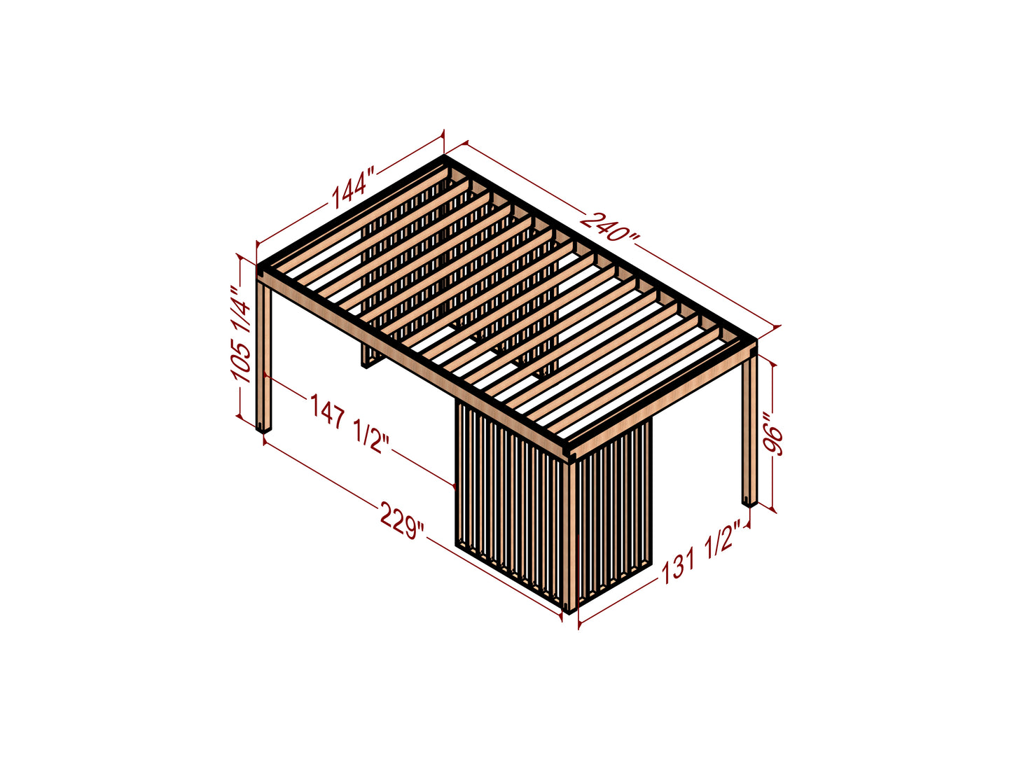 DIY 12x20ft Open Pergola Plan: Outdoor Kitchen, Patio, or Carport