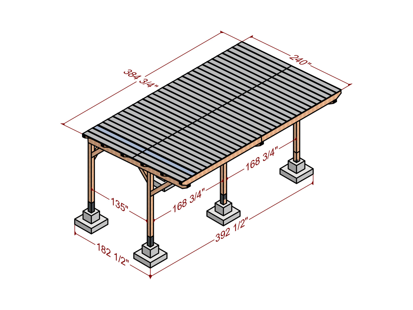 20x30 Carport Plans | DIY Wood Carport Building Guide | Large Timber Frame Garage | Outdoor Shelter | Heavy Duty 8x8 Post Construction Plans