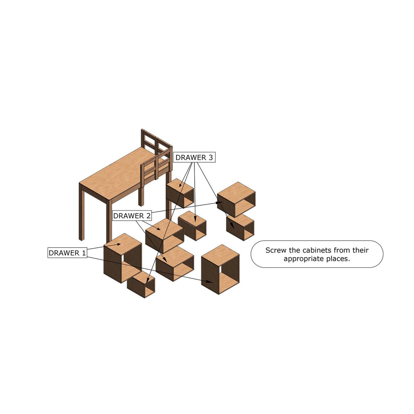 Modern Twin Size Bunk Bed with Cubic Stairs, Woodworking Plan, DIY Bunk Bed with Storage, Plywood and Solid Wood Bunk Bed