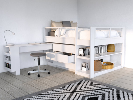 Maximize Bed Space & Fun! DIY Full-Size Bunk Bed with Storage, Desk & Drawers (Woodworking Plan)