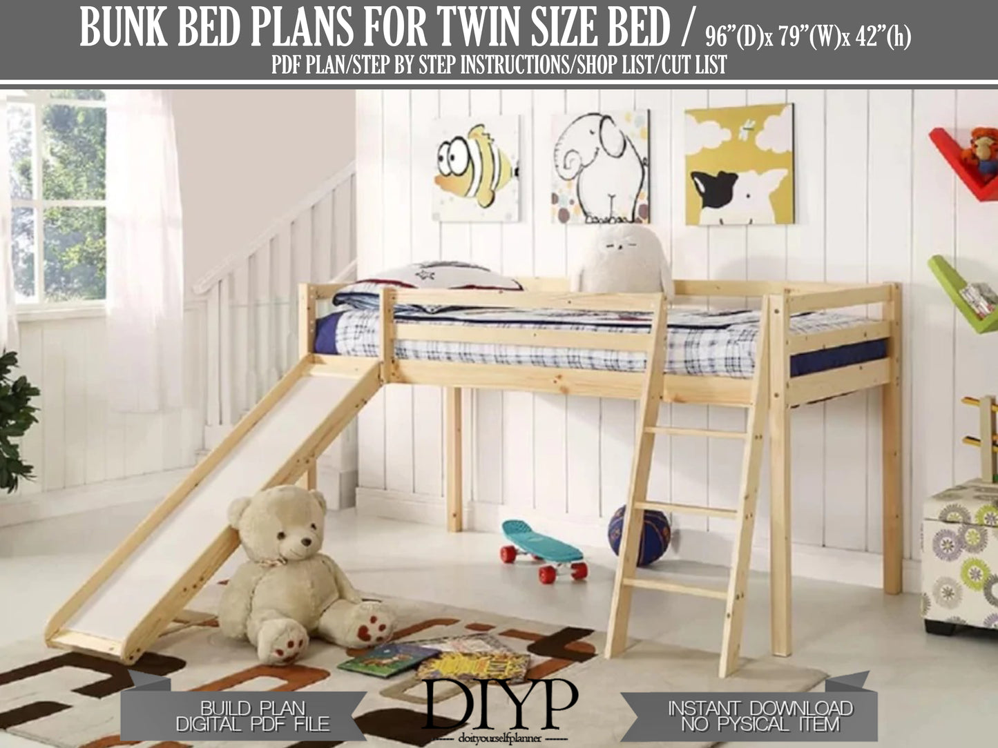 Adventure Awaits: DIY Twin Size Bunk Bed Plans with Slides | Craftsmanship and Fun Combined