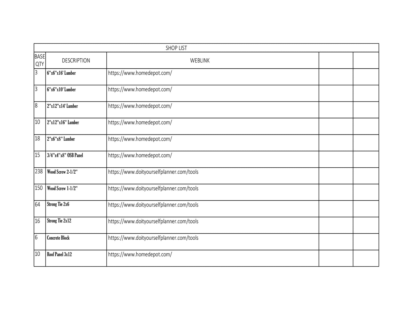 14x30 Carport Plans with Single-Pitched Roof - DIY Woodworking Blueprints, Construction Animation, and Cut List