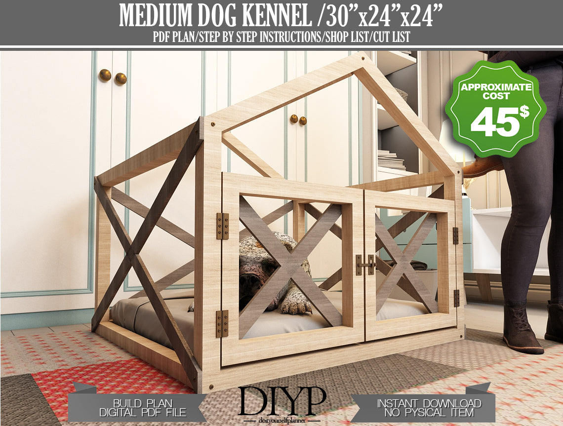 DIY Medium Dog Kennel Plans with 3D Animation - Build Your Dog a Cozy Home