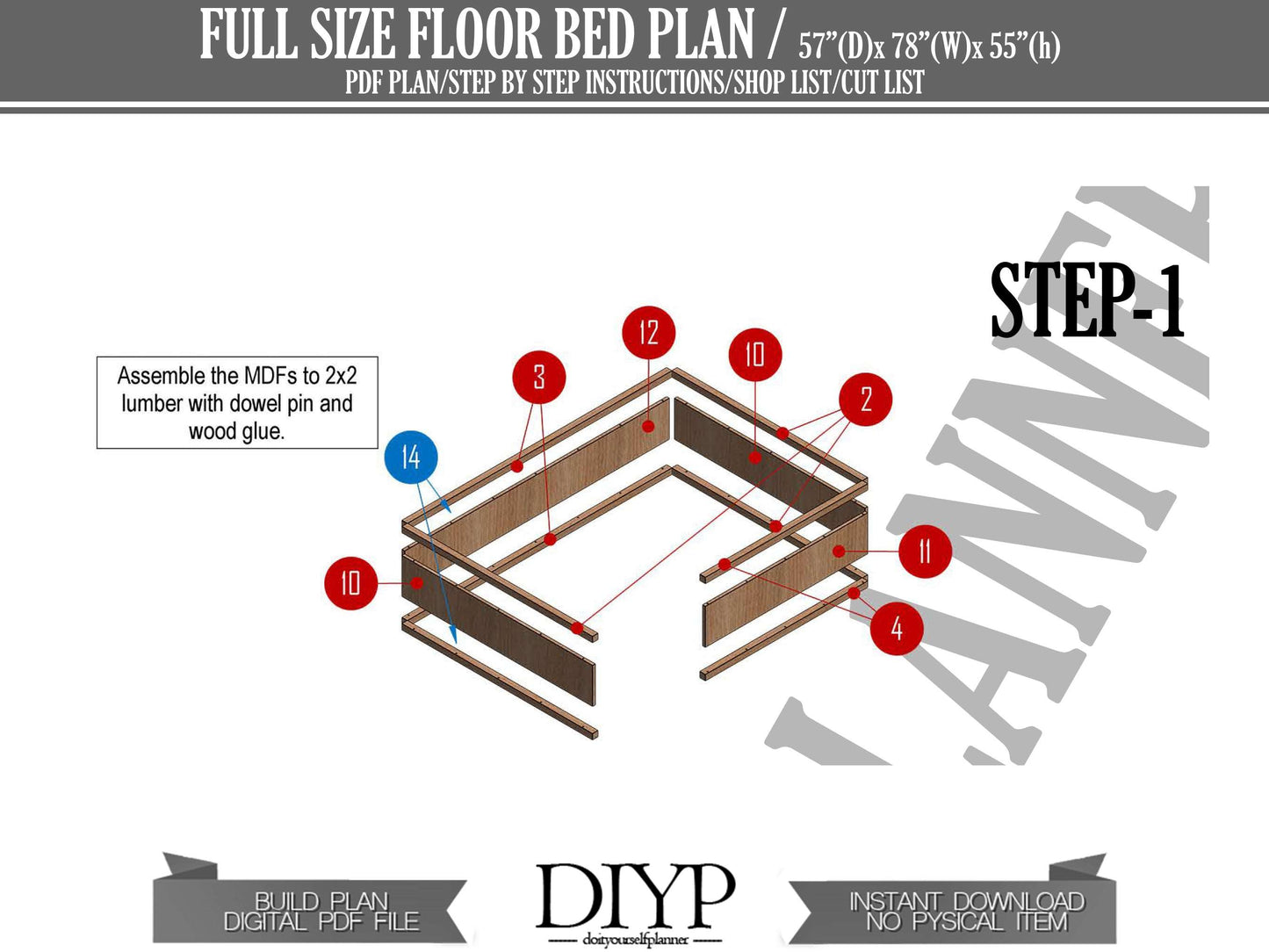 Elevate Your Bedroom with a DIY Full Size Floor Bed Frame Plan | Create Your Dream Bed Today!
