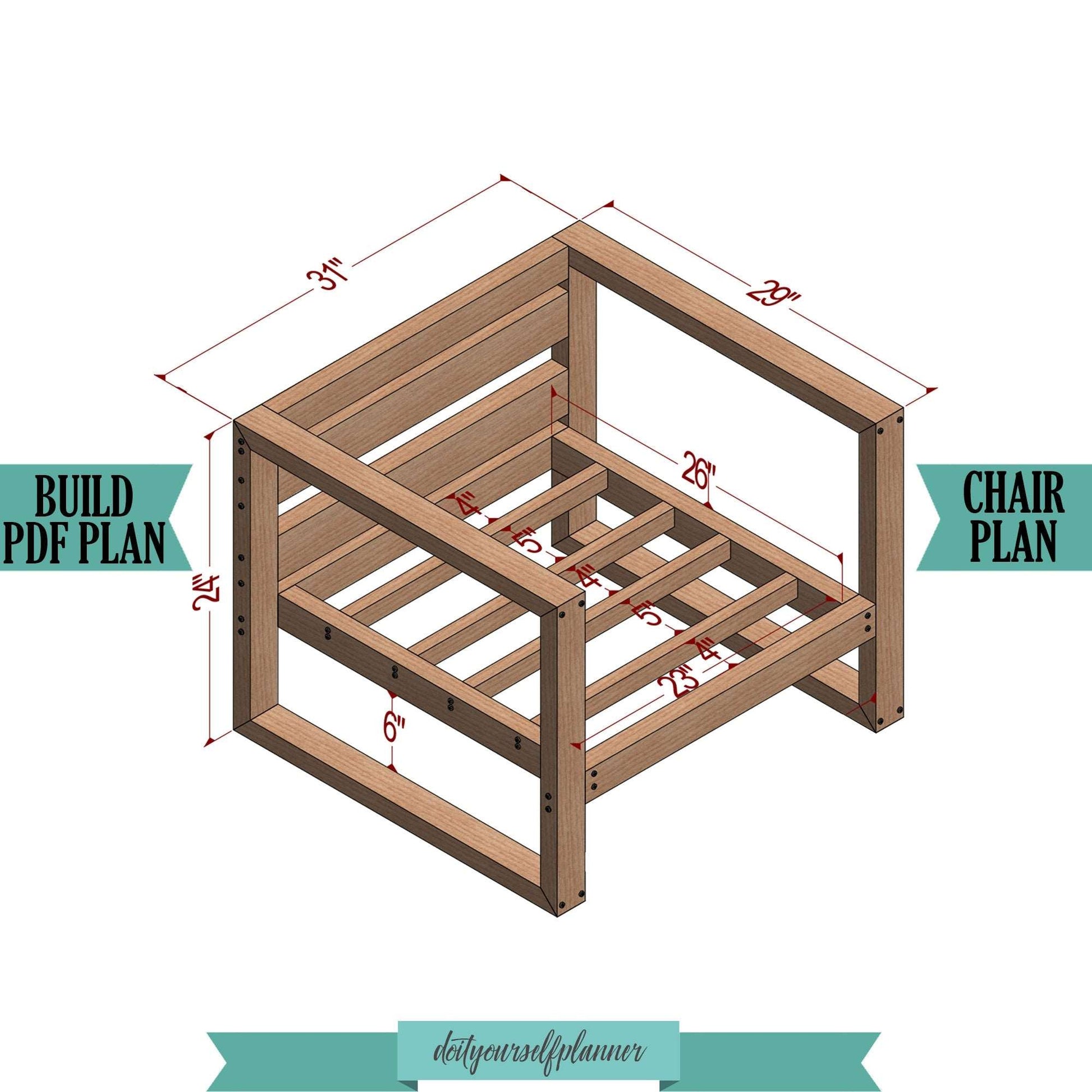 DIY Patio chair Plan , Outdoor chair plans  , Build your own chair , build plans for chair