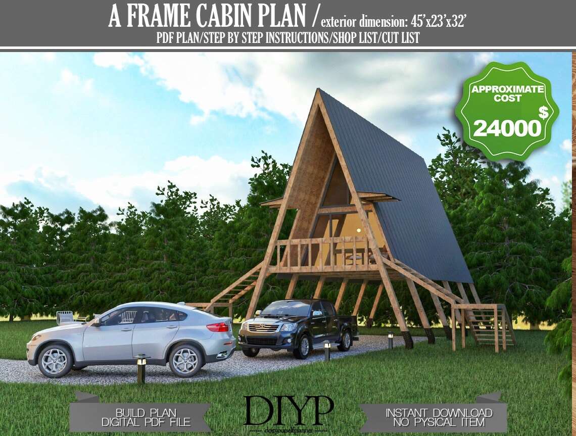 Tiny home plans - A Frame House plan