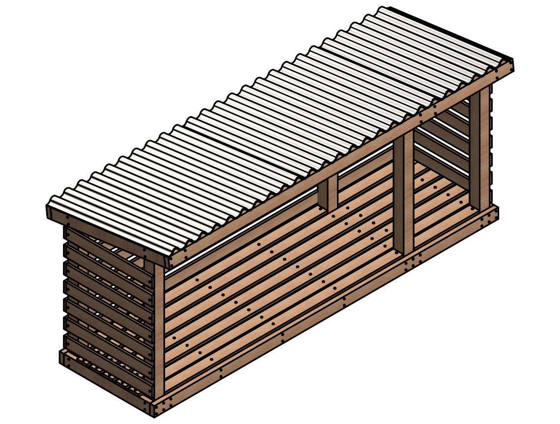 3x10 Firewood Shed Plan - Diy Wood Storage - Firewood Shed Backyard - Firewood holder plan