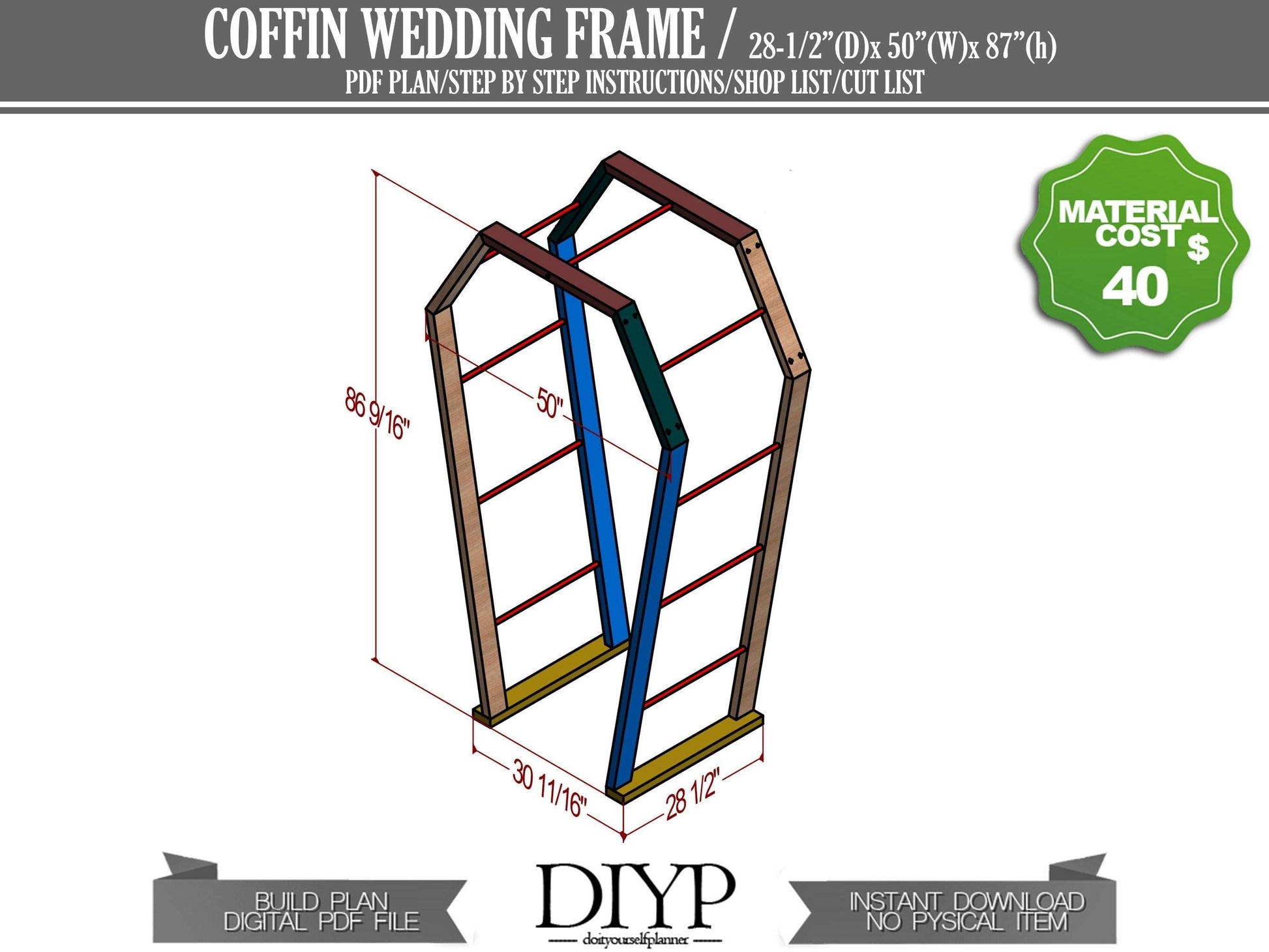 Portable Coffin Wedding Arbor DIY Plans - Funny Arch Build Instructions