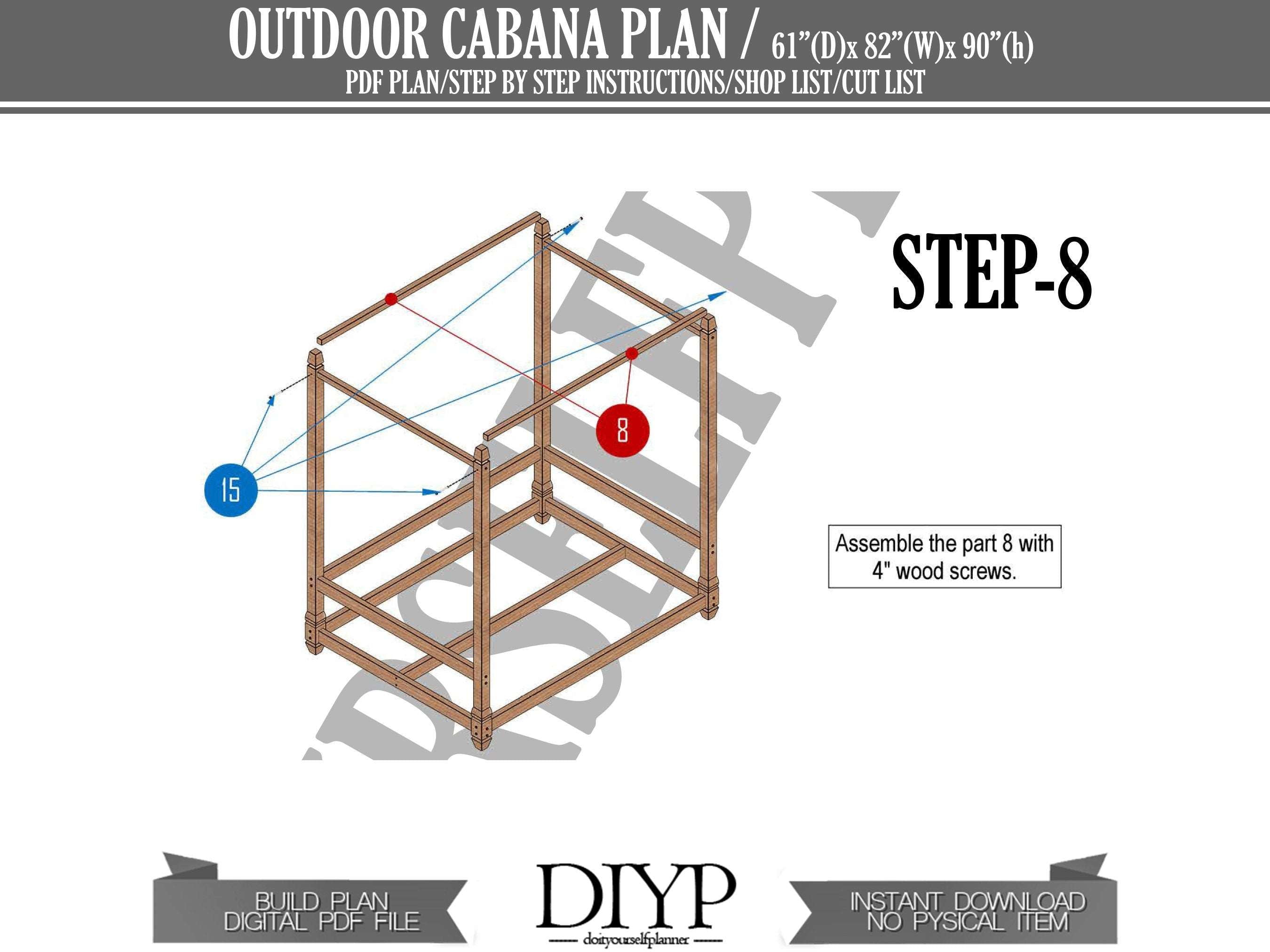 DoItYourself Outdoor Cabana Plan Digital Woodworking Plan