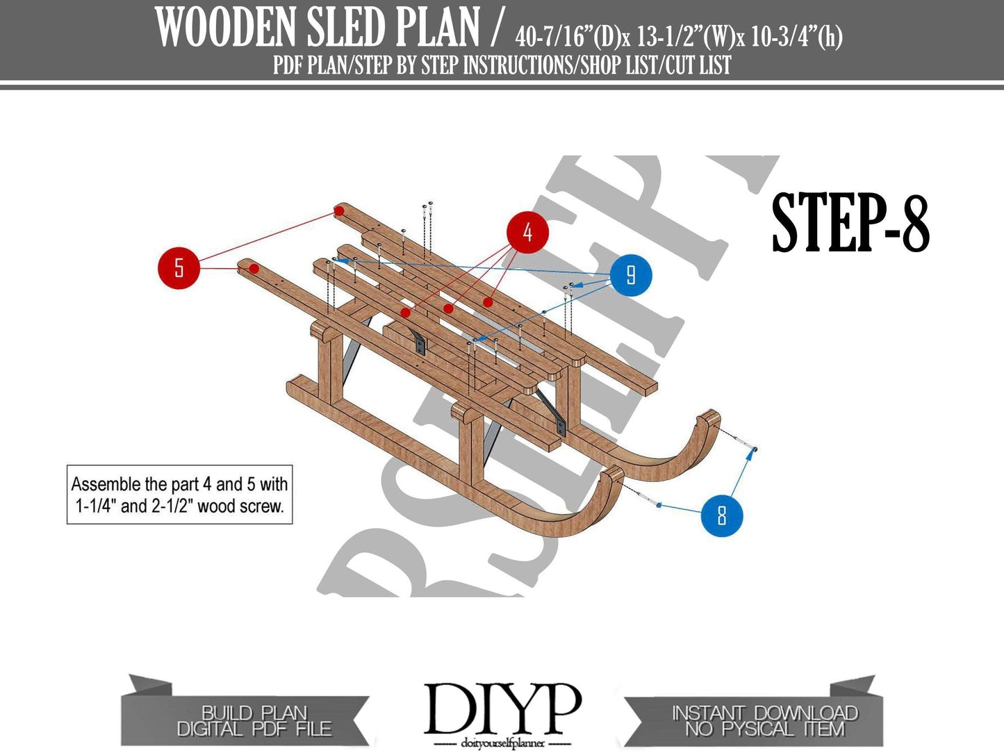 Build plans for DIY wooden sled plan, easy woodworking plans for sleigh