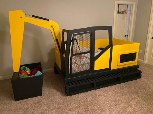 Crib size Excavator Bed Plans, Bed Plan, Children Bed plan, Bulldozer bed plan