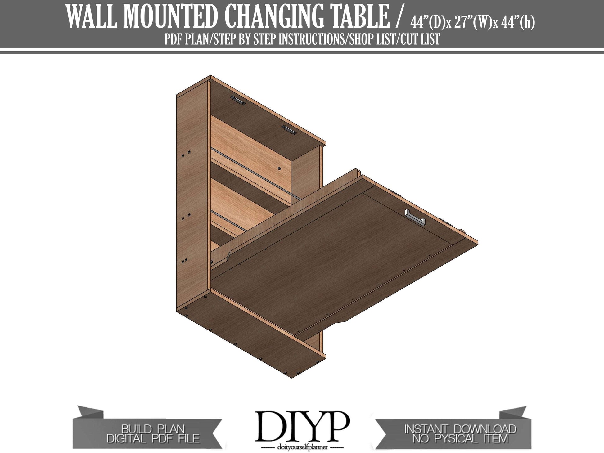 Build plans for Baby Changing Table, DIY plans for Baby Furniture, space saving furniture