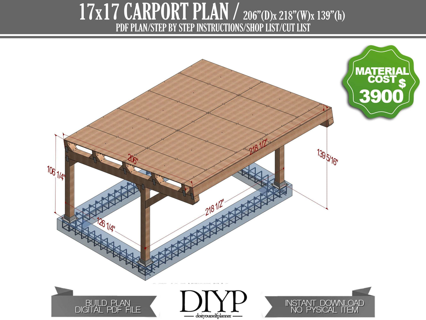DIY plans for 17x17 Wooden Car Garage - How to build car garage