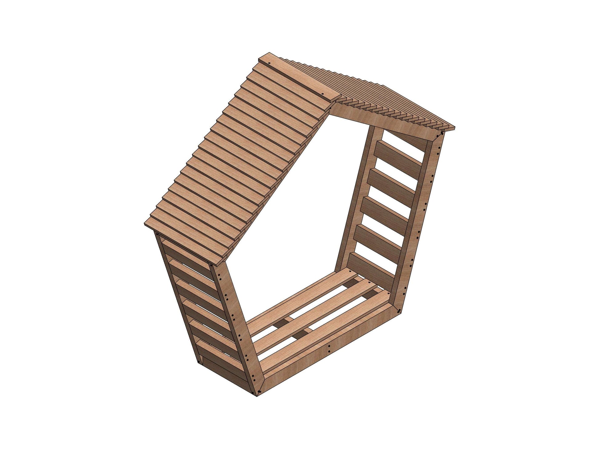 Modern Log Holder Plans- DIY plans for wooden pentagon shed