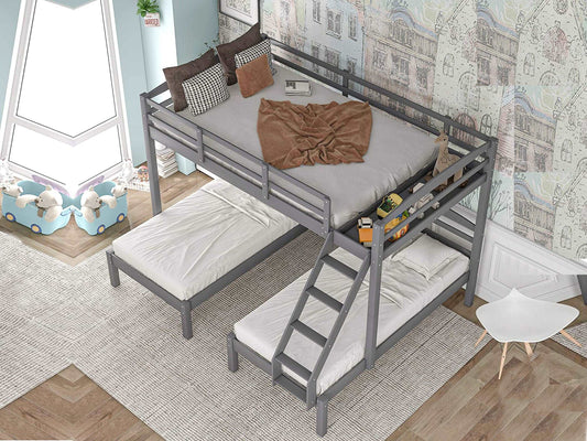 Wooden Triple Bunk Bed Plans - Full over 2 Twin Bunk Bed for Kid's - Make your own bunk bed