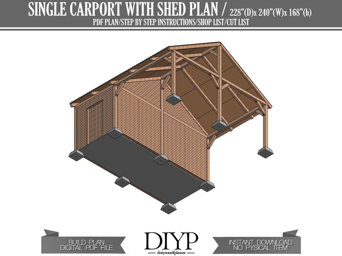 single carport with storage shed - How to  build a carport - diy garage plans