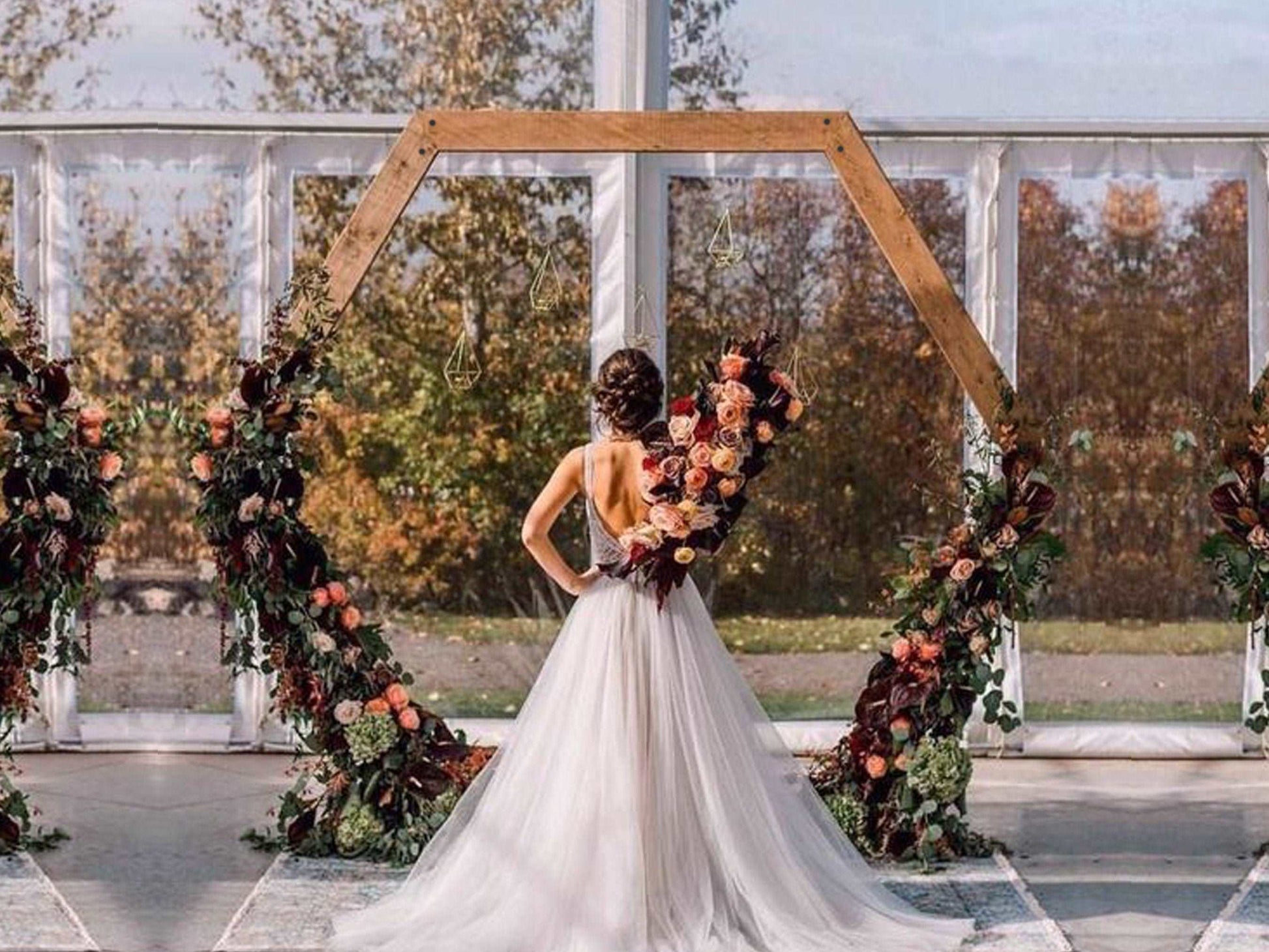 Portable Single Hexagon Wedding Arbor DIY Plans - Wedding Arch Decor