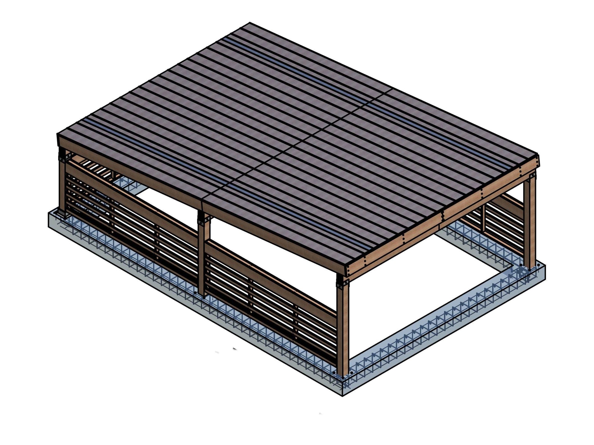 20x30 Carport Plans - Car Garage for Two Car - Modern Pavilion Plans - Shed plans