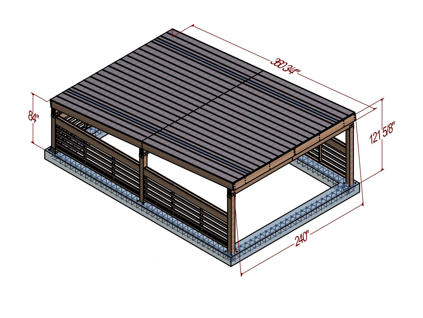 20x30 Carport Plans - Car Garage for Two Car - Modern Pavilion Plans - Shed plans