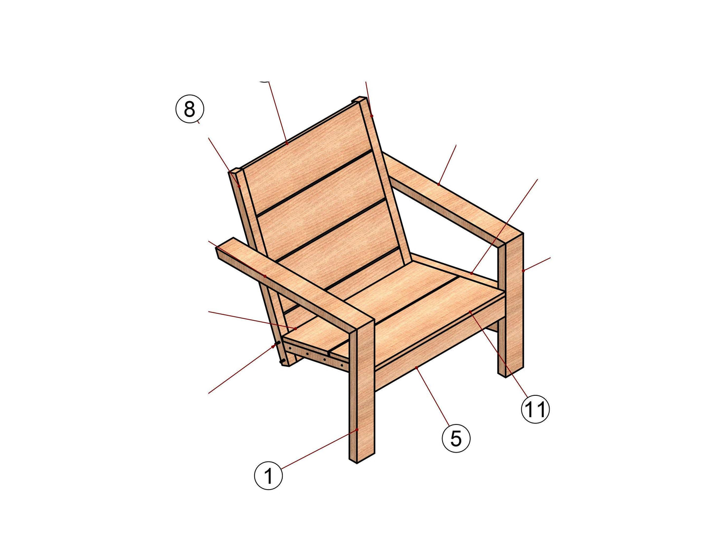 Woodworking plans for Wooden Chair