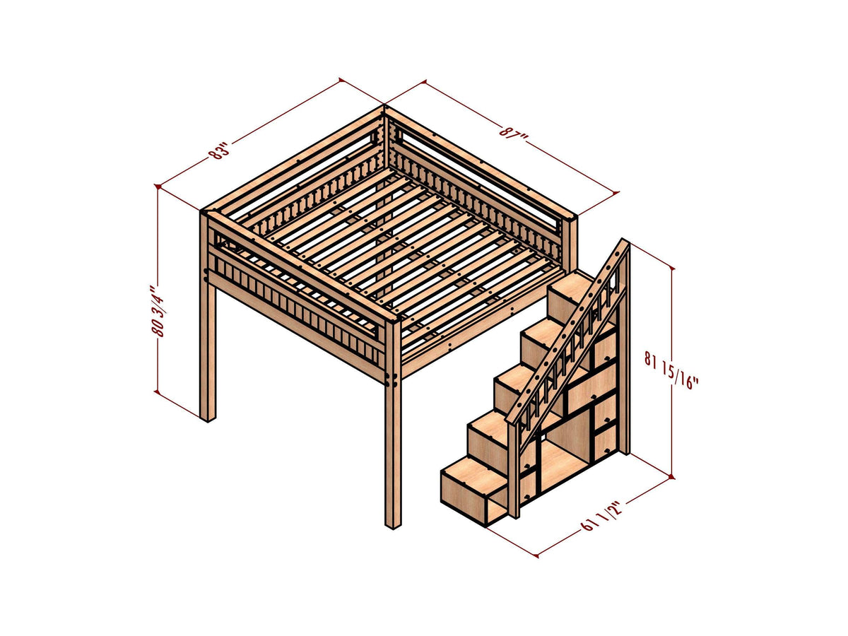 Multifunctional king Size Bunk Bed with storage area Plan - Modern bed