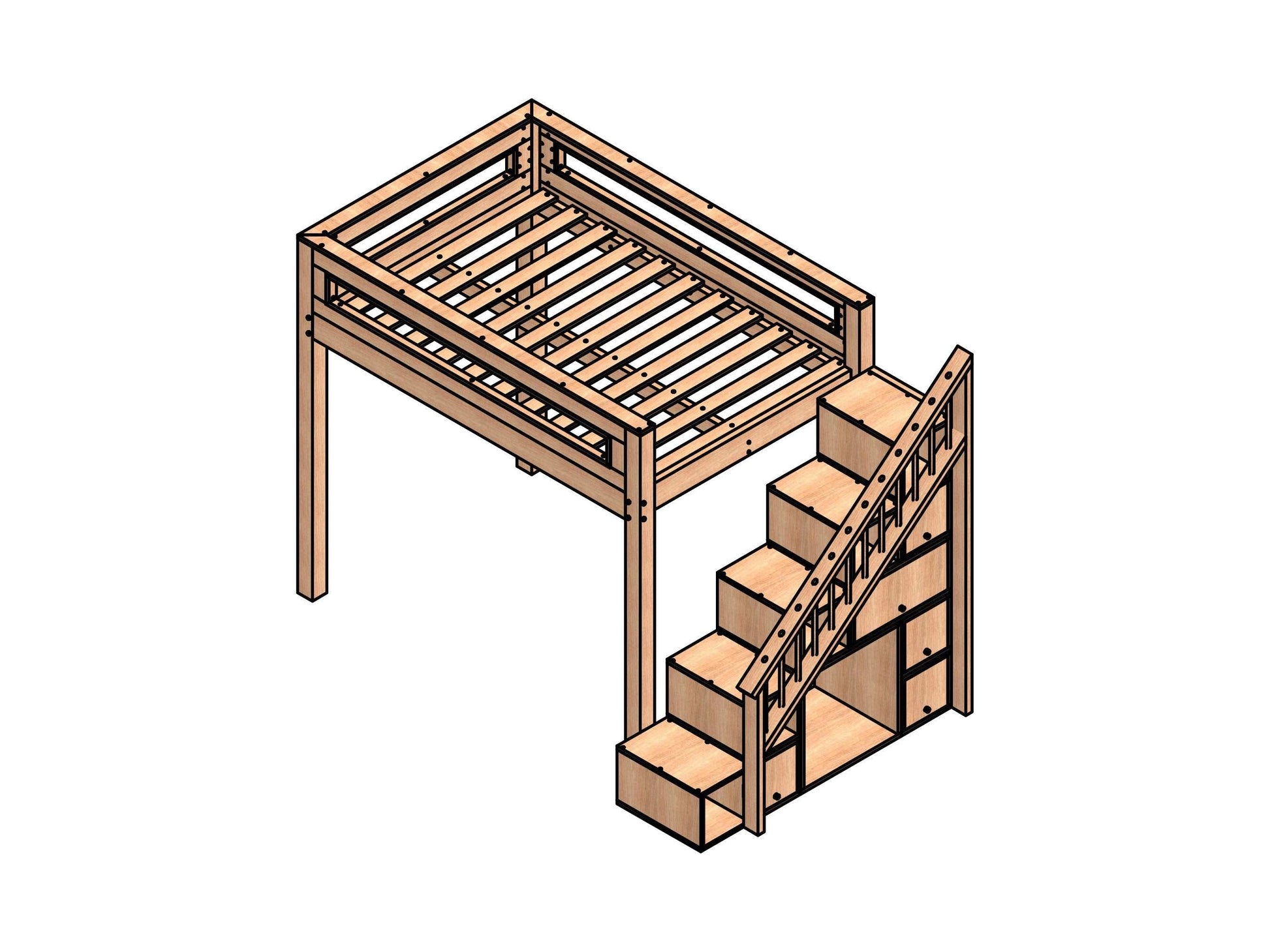 Diy loft bed plan for adult,diy loft bed plans,built in bunkbed plan,building bunkbeds pdf plan