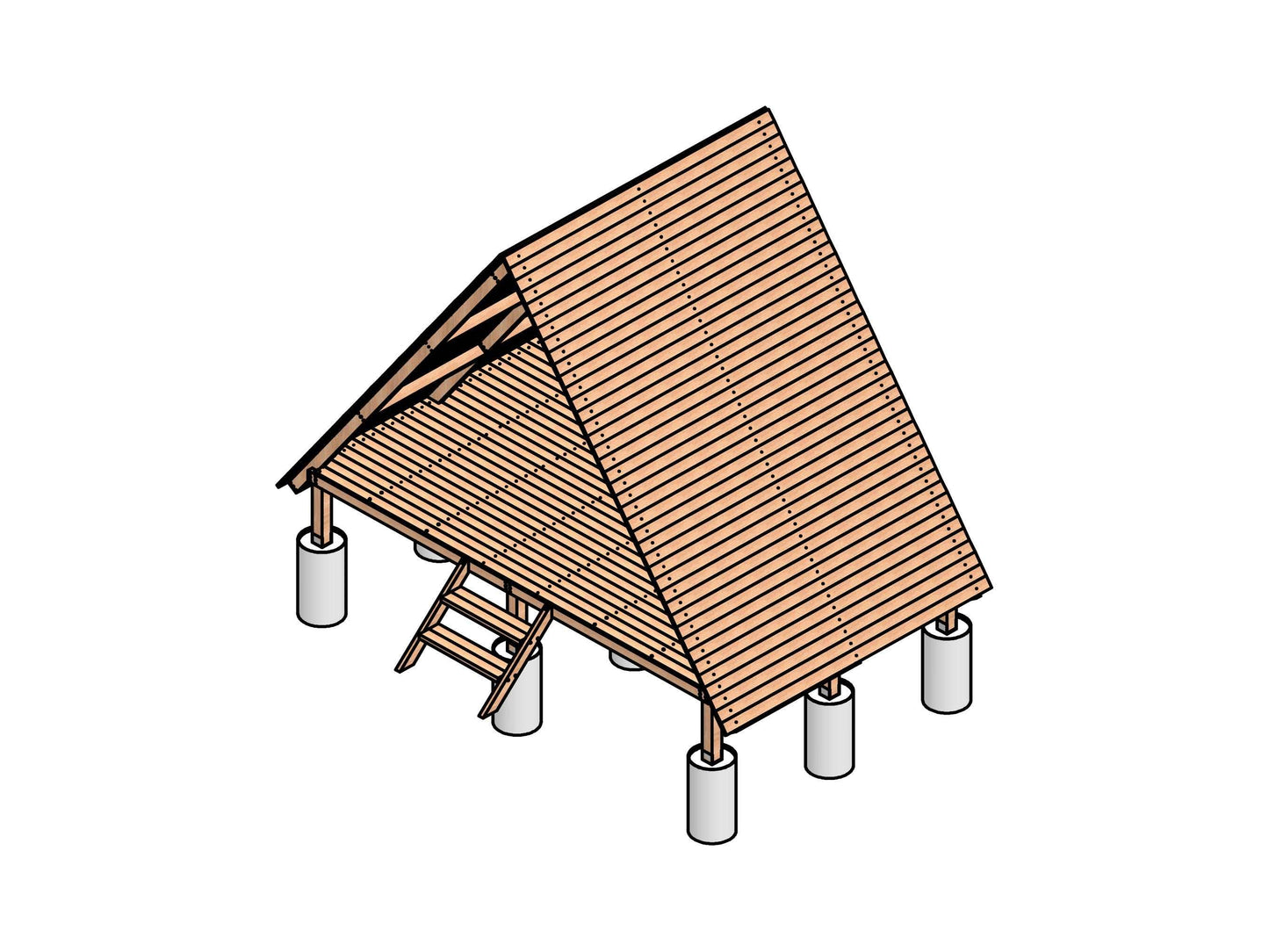 8x12 Playhouse plan , diy tiny house plan , wooden cabin plan