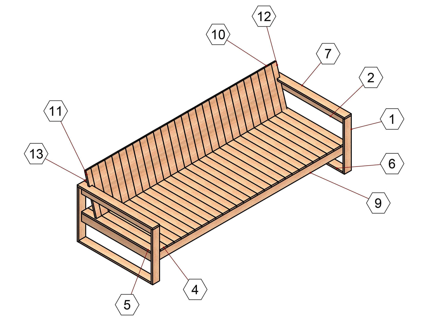 DIY sofa plans , sofa blueprints , wooden backyard sofa , outdoor sofa