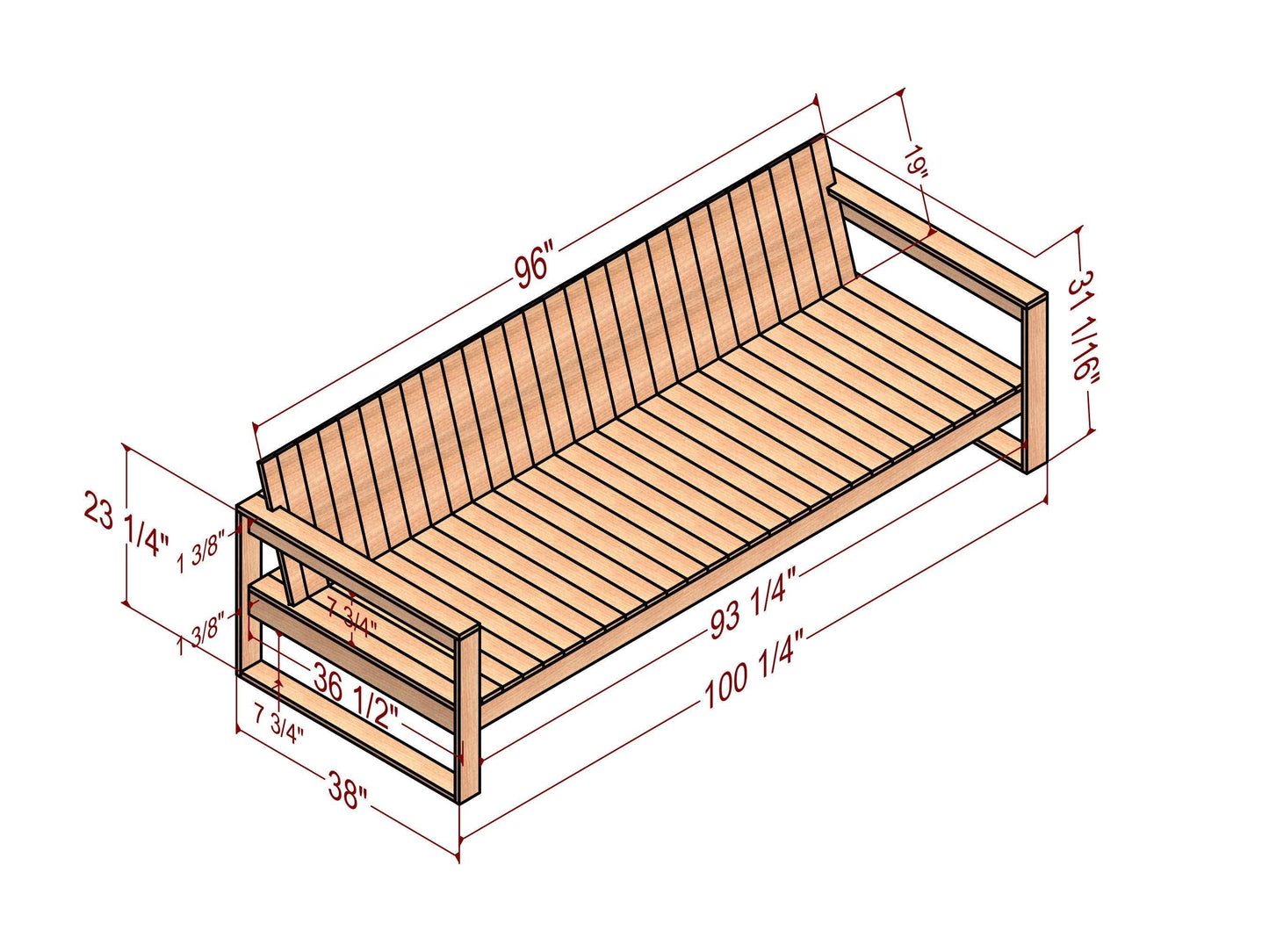 DIY sofa plans , sofa blueprints , wooden backyard sofa , outdoor sofa