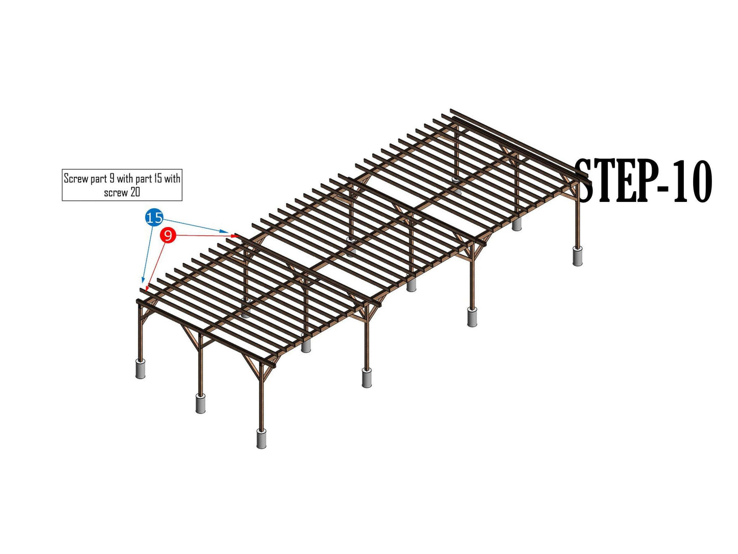 72x32 Wooden Car Port plan, Car Garage Plans Diy - Carport for Two Car - Canopy Plans -