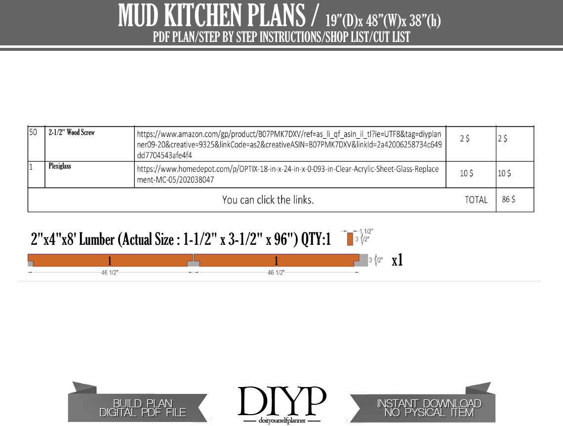 DIY Kids Kitchen Woodworking Plans - Miniature Play Kitchen with Sink, Cabinets & Shelves - Easy Build with Animation & Cut List