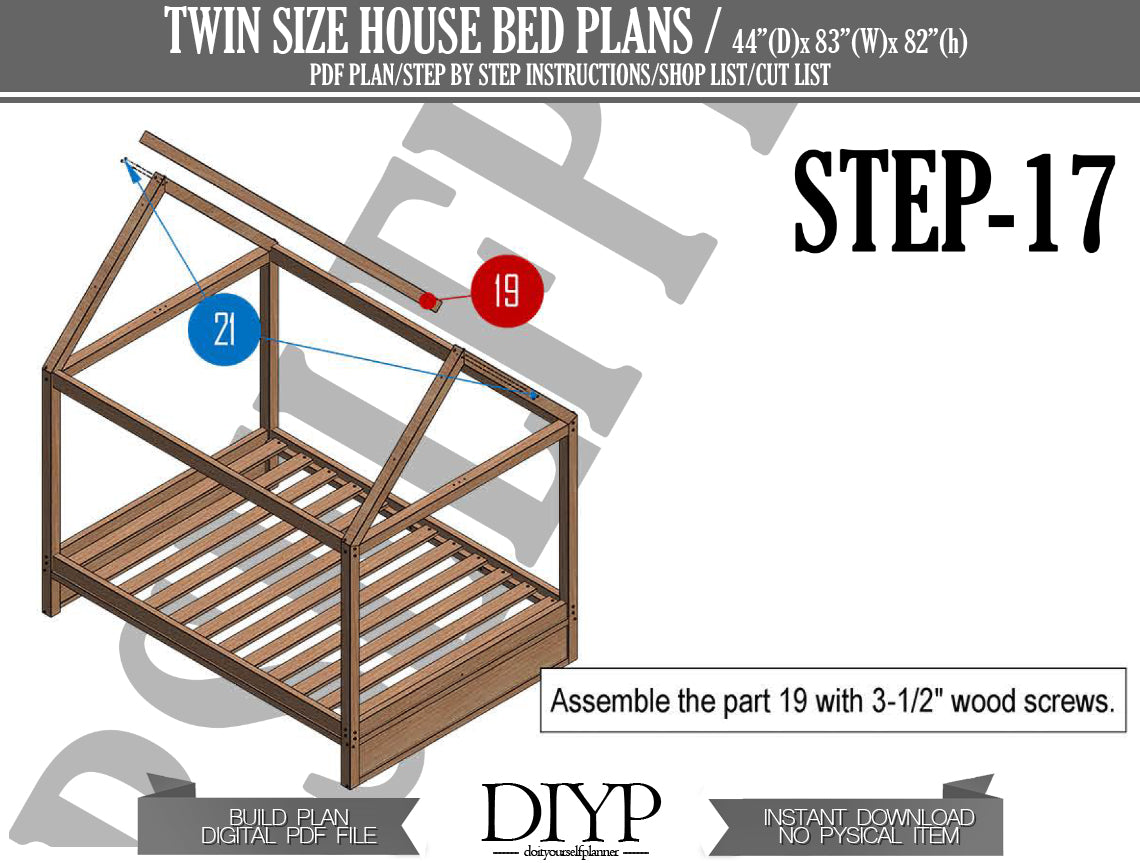 Twin Size House Bed Woodworking Plans