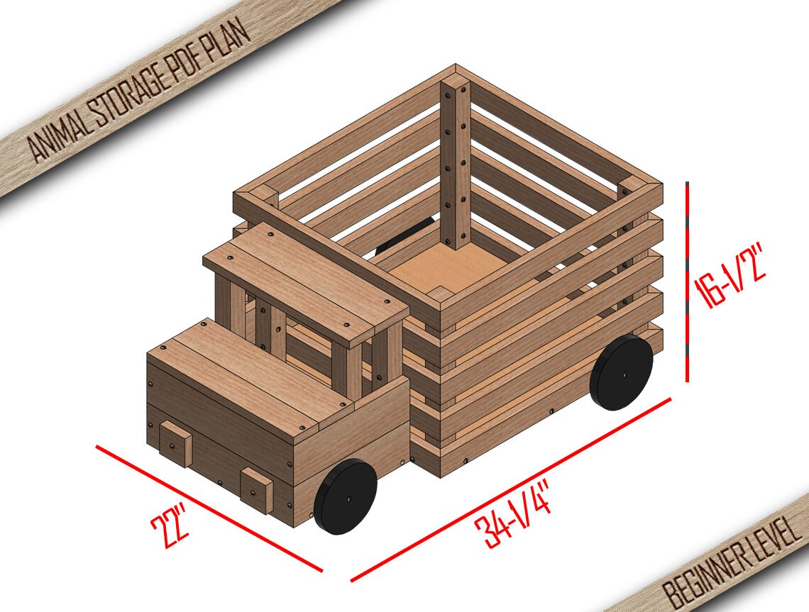 wooden toy storage, affordable playroom furniture, build plans for truck toy storage