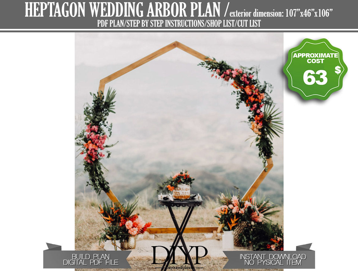 Heptagon Wedding Arbor Digital Plans PDF - Arch Build Instructions